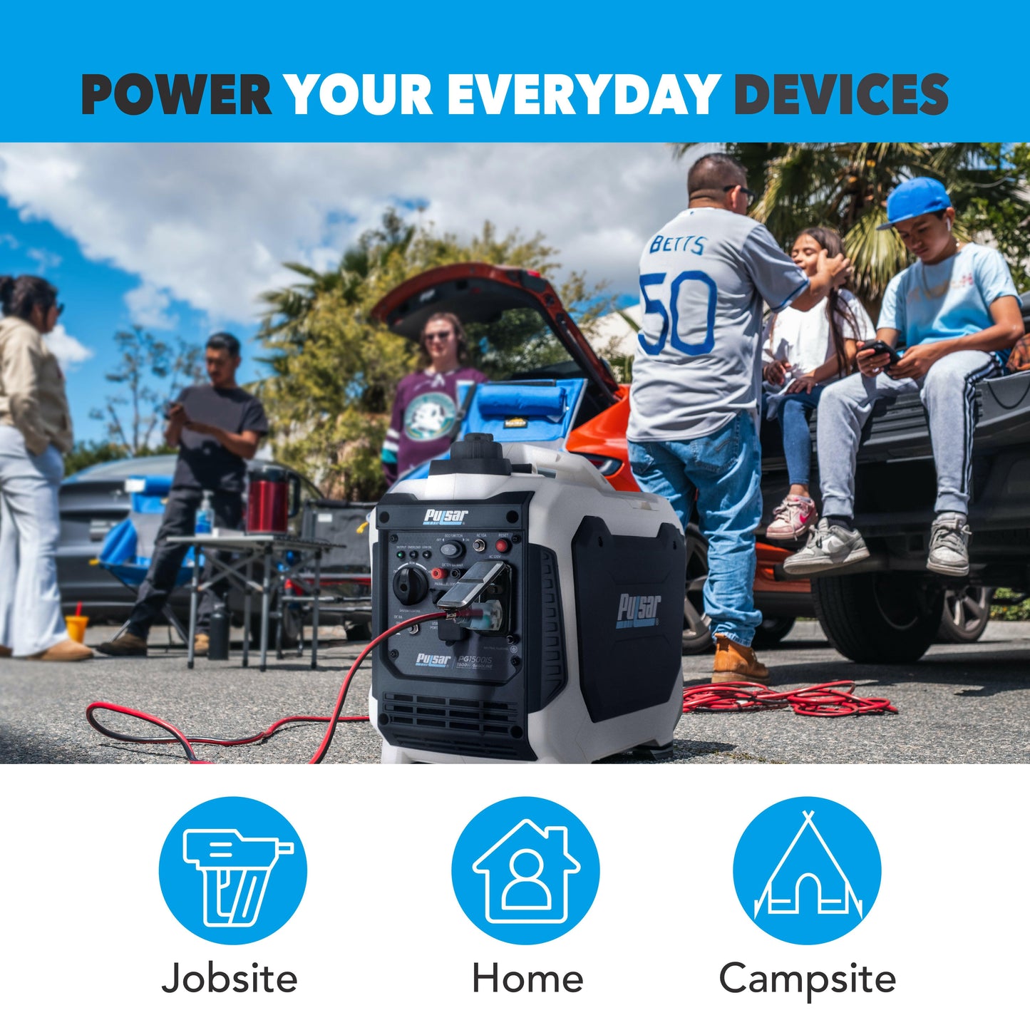 Pulsar PG1202s 1200W Peak 900W Rated Portable Gas-Powered Generator