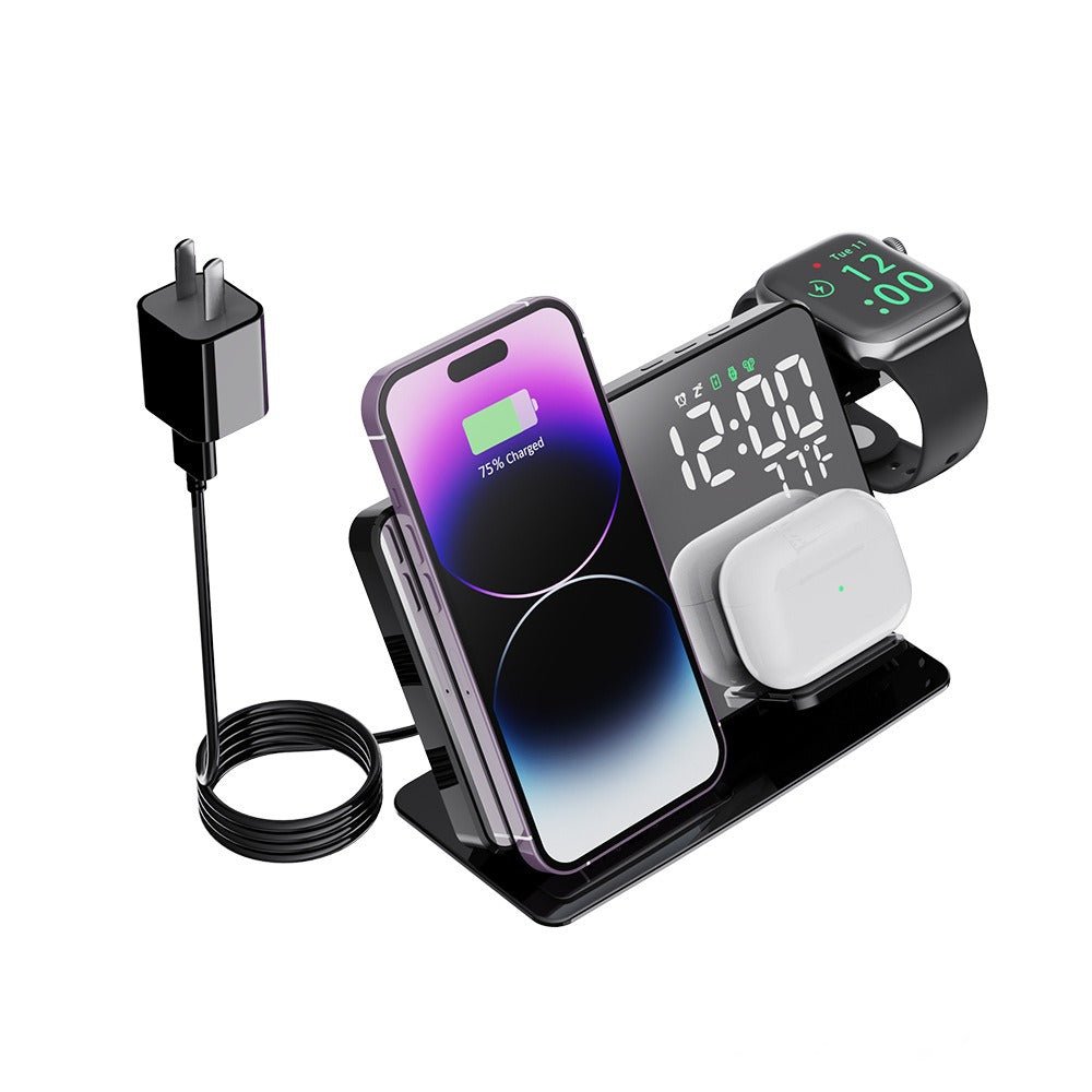 15W Four in One Wireless Charging Clock LED Digital Display Alarm Clock Temperature Display Wireless Charging - PhoneStyle