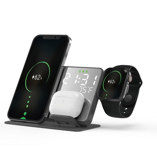 2 - in - 1 wireless charging time display alarm clock 15W thermometer wireless charging - PhoneStyle