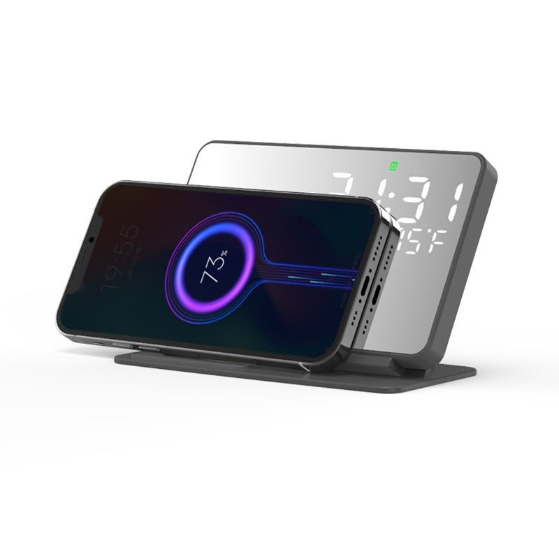 2 - in - 1 wireless charging time display alarm clock 15W thermometer wireless charging - PhoneStyle
