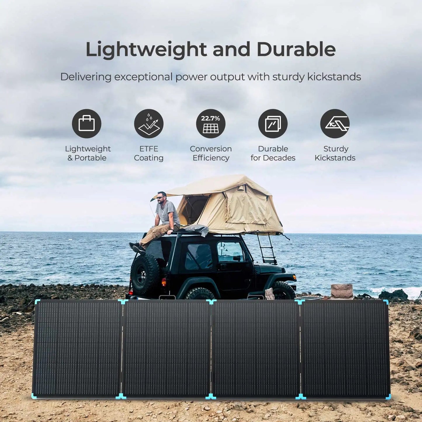 220/400W Lightweight Portable Solar Suitcase, Foldable Solar Panel with Kickstands for RV,Camping, Off Grid System - PhoneStyle