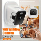 Night Vision Window Mount Smart Panoramic Camera for Home Security, HD Surveillance Camera