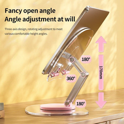 360 degree rotating acrylic tablet stand foldable portable pad stand phone stand desktop - PhoneStyle