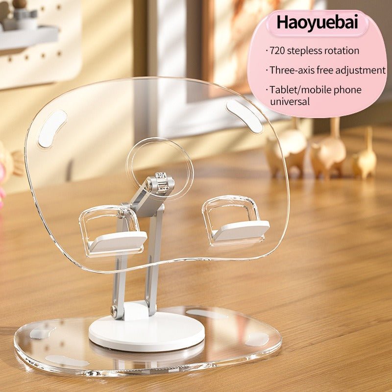 360 degree rotating acrylic tablet stand foldable portable pad stand phone stand desktop - PhoneStyle