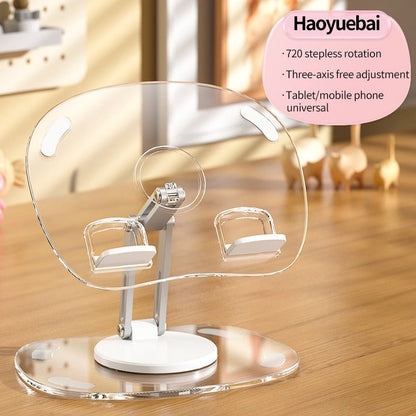 360 degree rotating acrylic tablet stand foldable portable pad stand phone stand desktop - PhoneStyle