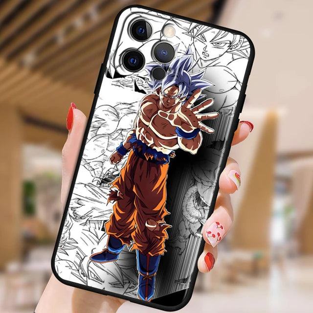 Japanese Art D-Dragon Ball Z For Apple iPhone 15 14 13 12 Pro Max Mini 11 Pro XS Max X XR 6 7 8 Plus SE 2020 Black Phone Case