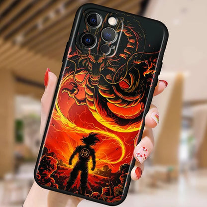 Japanese Art D-Dragon Ball Z For Apple iPhone 15 14 13 12 Pro Max Mini 11 Pro XS Max X XR 6 7 8 Plus SE 2020 Black Phone Case