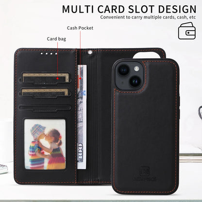 Detachable Magnetic Case for Iphone 16 15 14 13 12 11 Pro Max Mini XR X XS 6 6s 7 8 Plus SE RFID Protect Leather Wallet Cover
