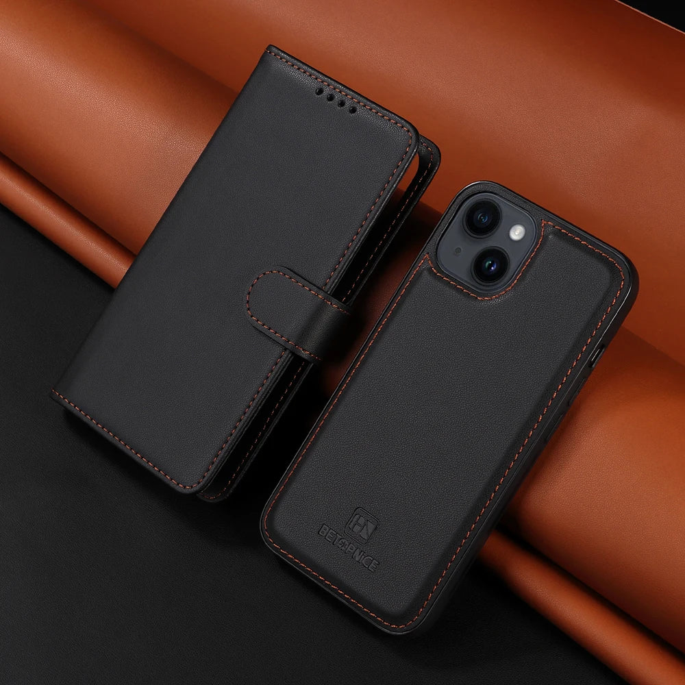 Detachable Magnetic Case for Iphone 16 15 14 13 12 11 Pro Max Mini XR X XS 6 6s 7 8 Plus SE RFID Protect Leather Wallet Cover