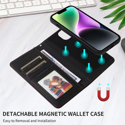 Detachable Magnetic Case for Iphone 16 15 14 13 12 11 Pro Max Mini XR X XS 6 6s 7 8 Plus SE RFID Protect Leather Wallet Cover
