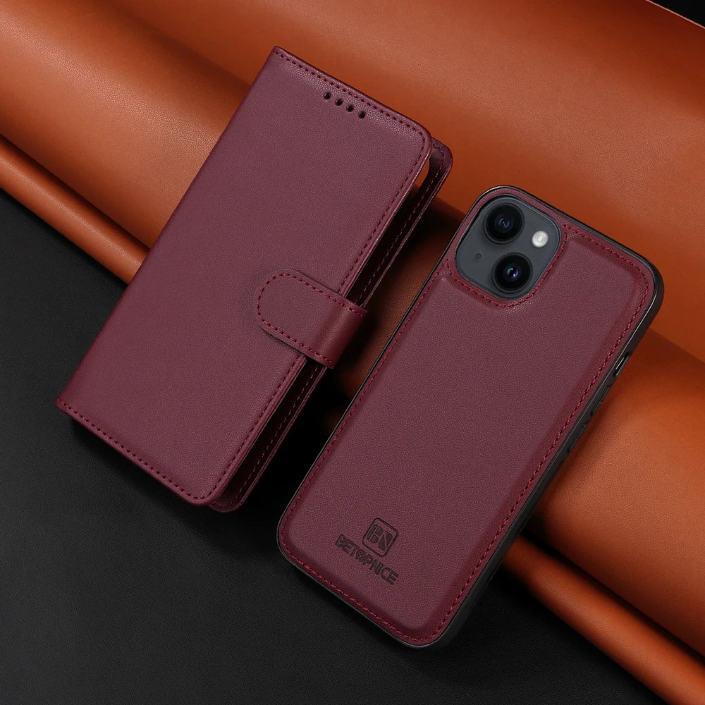 Detachable Magnetic Case for Iphone 16 15 14 13 12 11 Pro Max Mini XR X XS 6 6s 7 8 Plus SE RFID Protect Leather Wallet Cover