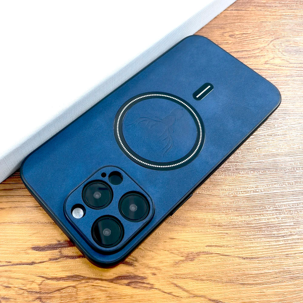 Luxury PU Leather Deer Case For iPhone 17 Air 16 15 14 13 12 11 Pro Max Plus 16E 15Pro 14Pro 13Pro Magsafe Wireless Charge Cover