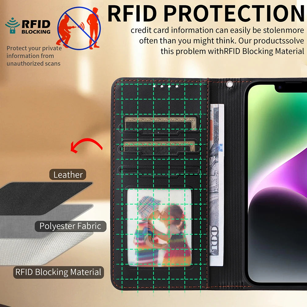 Detachable Magnetic Case for Iphone 16 15 14 13 12 11 Pro Max Mini XR X XS 6 6s 7 8 Plus SE RFID Protect Leather Wallet Cover
