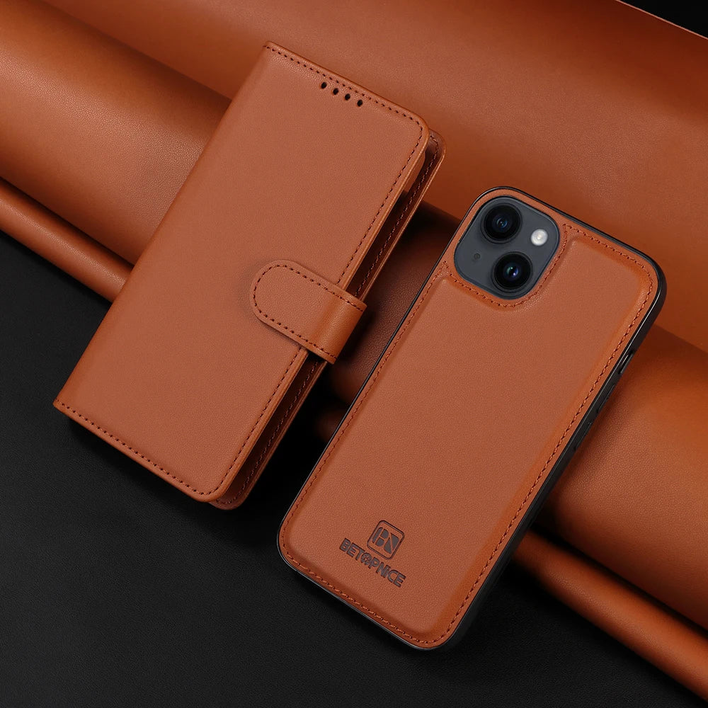 Detachable Magnetic Case for Iphone 16 15 14 13 12 11 Pro Max Mini XR X XS 6 6s 7 8 Plus SE RFID Protect Leather Wallet Cover