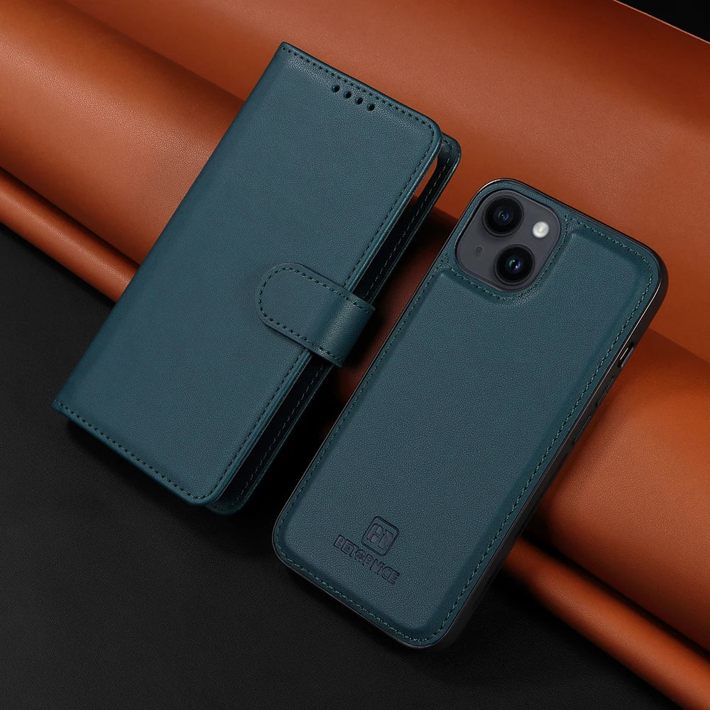Detachable Magnetic Case for Iphone 16 15 14 13 12 11 Pro Max Mini XR X XS 6 6s 7 8 Plus SE RFID Protect Leather Wallet Cover