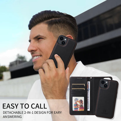 Detachable Magnetic Case for Iphone 16 15 14 13 12 11 Pro Max Mini XR X XS 6 6s 7 8 Plus SE RFID Protect Leather Wallet Cover