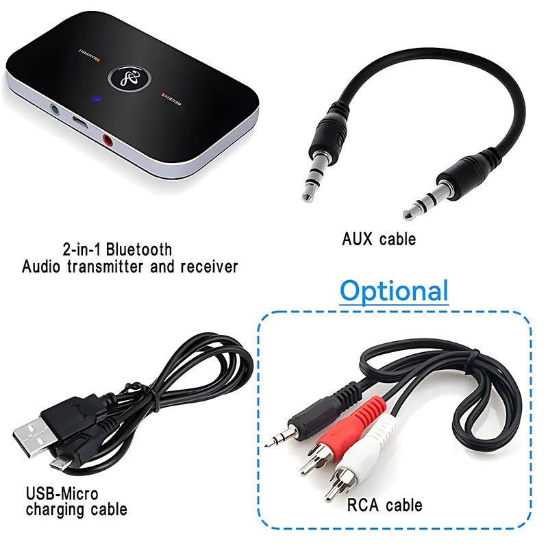 B6 2 IN 1 Bluetooth 5.3 Audio Transmitter Receiver 3.5mm AUX Jack RCA USB Dongle Music Wireless Adapter For Car PC TV Headphone - PhoneStyle