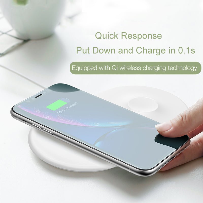 Baseus 2 in 1 Wireless Charger Pad For Apple Watch iPhone X Xs Max XR Desktop Fast Wireless Charging Charger Born for Apple Fans - PhoneStyle