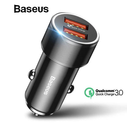Baseus 36W Dual USB Quick Charge QC 3.0 Car Charger For iPhone USB Type - C PD Fast Charger Mobile Phone Quick Charger Car - Charger - PhoneStyle