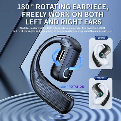 Bluetooth 5.4 Open Wireless Earphone 180° Rotation Adjustable Left Right Ear Universal Headset With Mic For Sport Business Music - PhoneStyle