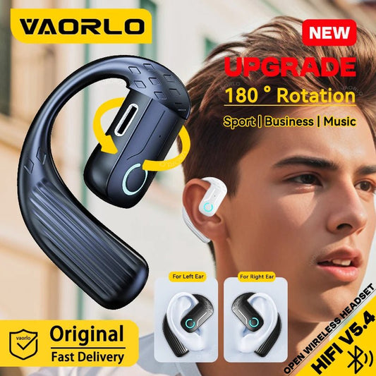 Bluetooth 5.4 Open Wireless Earphone 180° Rotation Adjustable Left Right Ear Universal Headset With Mic For Sport Business Music - PhoneStyle