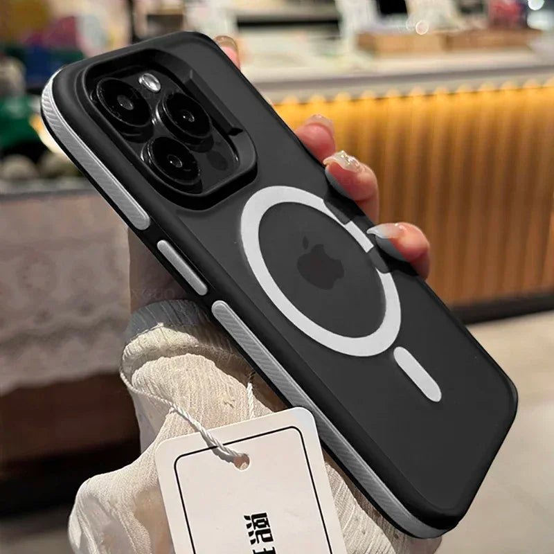 Fashion Bicolor Matte Frosted Magnetic Translucency Case For iPhone 16 15 14 13 12 11 Pro Max 16 Plus Magsafe Splice Color Cover - PhoneStyle