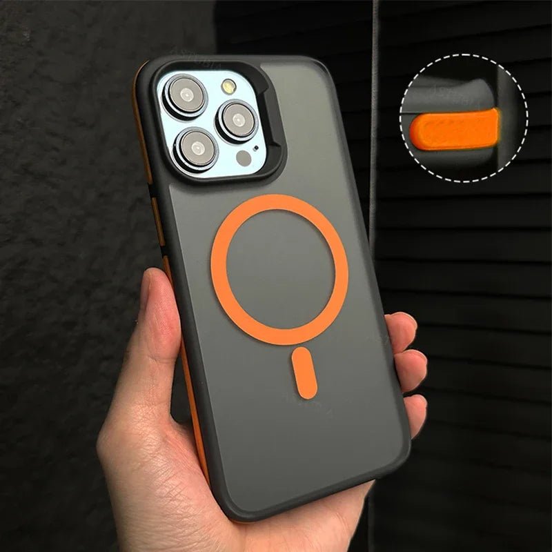 Fashion Bicolor Matte Frosted Magnetic Translucency Case For iPhone 16 15 14 13 12 11 Pro Max 16 Plus Magsafe Splice Color Cover - PhoneStyle