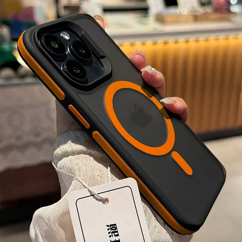 Fashion Bicolor Matte Frosted Magnetic Translucency Case For iPhone 16 15 14 13 12 11 Pro Max 16 Plus Magsafe Splice Color Cover - PhoneStyle