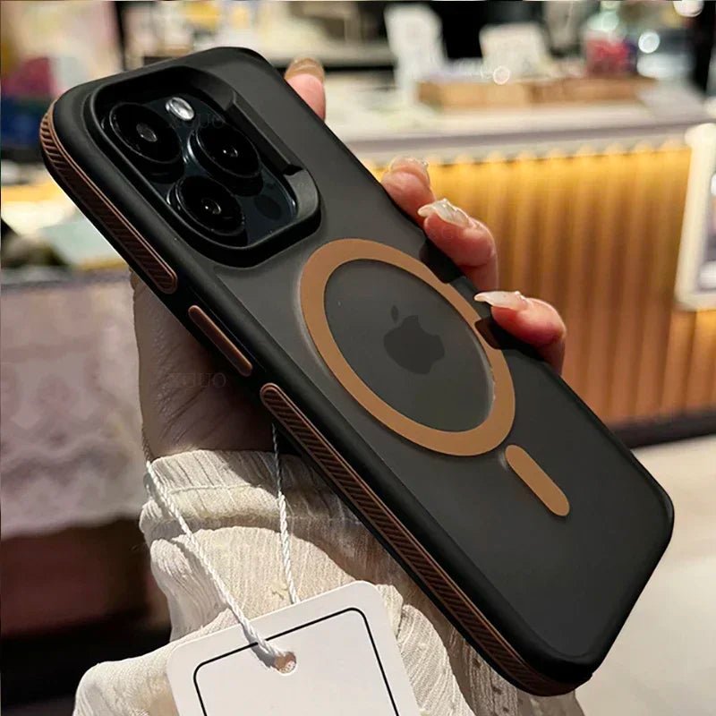 Fashion Bicolor Matte Frosted Magnetic Translucency Case For iPhone 16 15 14 13 12 11 Pro Max 16 Plus Magsafe Splice Color Cover - PhoneStyle