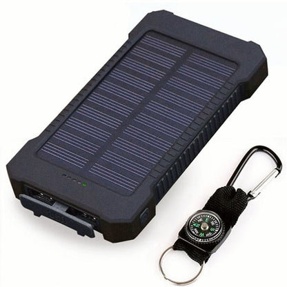 For Smartphone with LED Light Solar Power Bank Waterproof 20000mAh Charger 2 USB Ports External Charger Powerbank - PhoneStyle