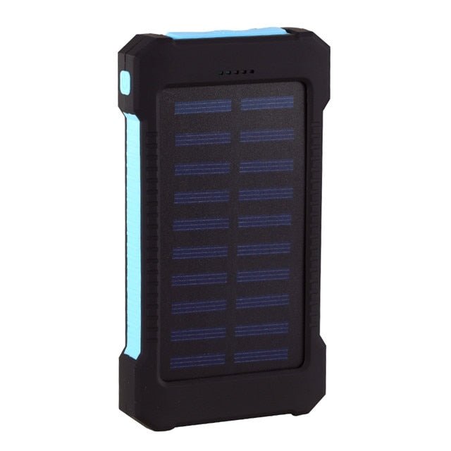 For Smartphone with LED Light Solar Power Bank Waterproof 20000mAh Charger 2 USB Ports External Charger Powerbank - PhoneStyle