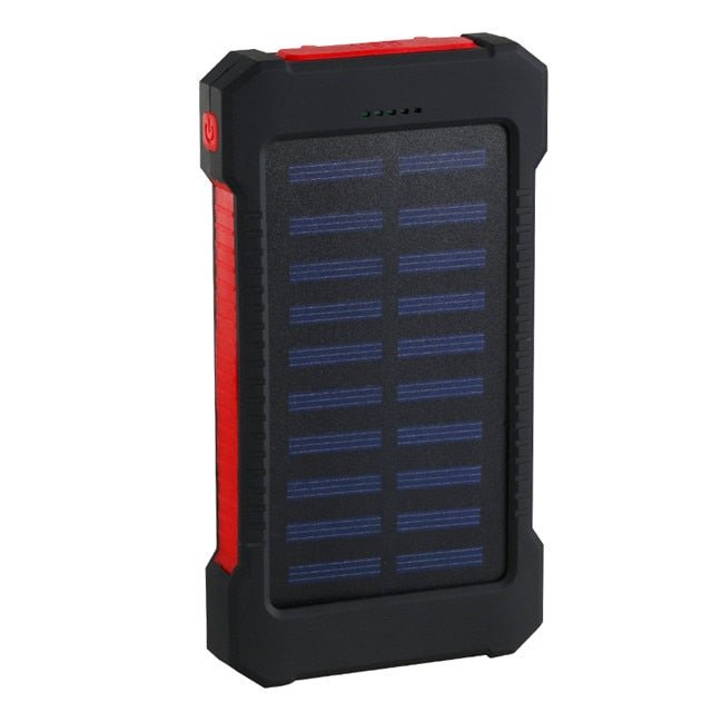 For Smartphone with LED Light Solar Power Bank Waterproof 20000mAh Charger 2 USB Ports External Charger Powerbank - PhoneStyle