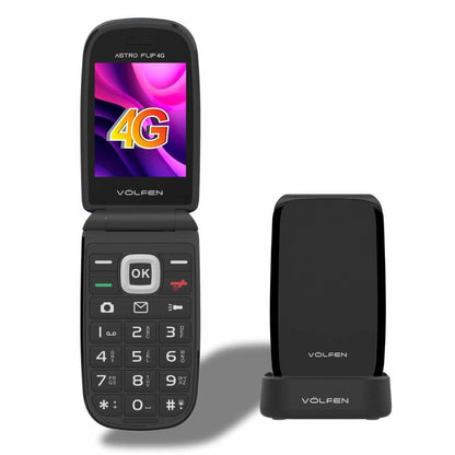 Mobile telephone for older adults Volfen ASTRO FLIP Black 48 MB 2,8" 4G - PhoneStyle