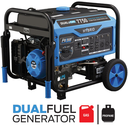 Pulsar 7750/6250 Watt (Gas) 7500/6000 Watt (LP) Dual Fuel Generator PG7750B - PhoneStyle