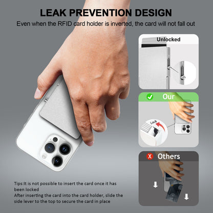 RFID Blocking Wallet Minimalist Slim Card Holder for Magsafe with Adjustable Stand, Metal Pop Up Magnetic Wallet for Men TOYFID - PhoneStyle