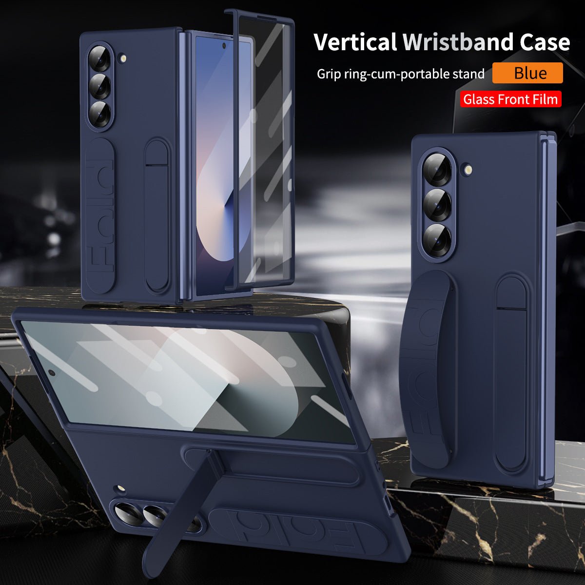 Suitable for Samsung zfold 6 phone case FOLD5 folding official vertical wristband case film integrated anti fall protective case - PhoneStyle