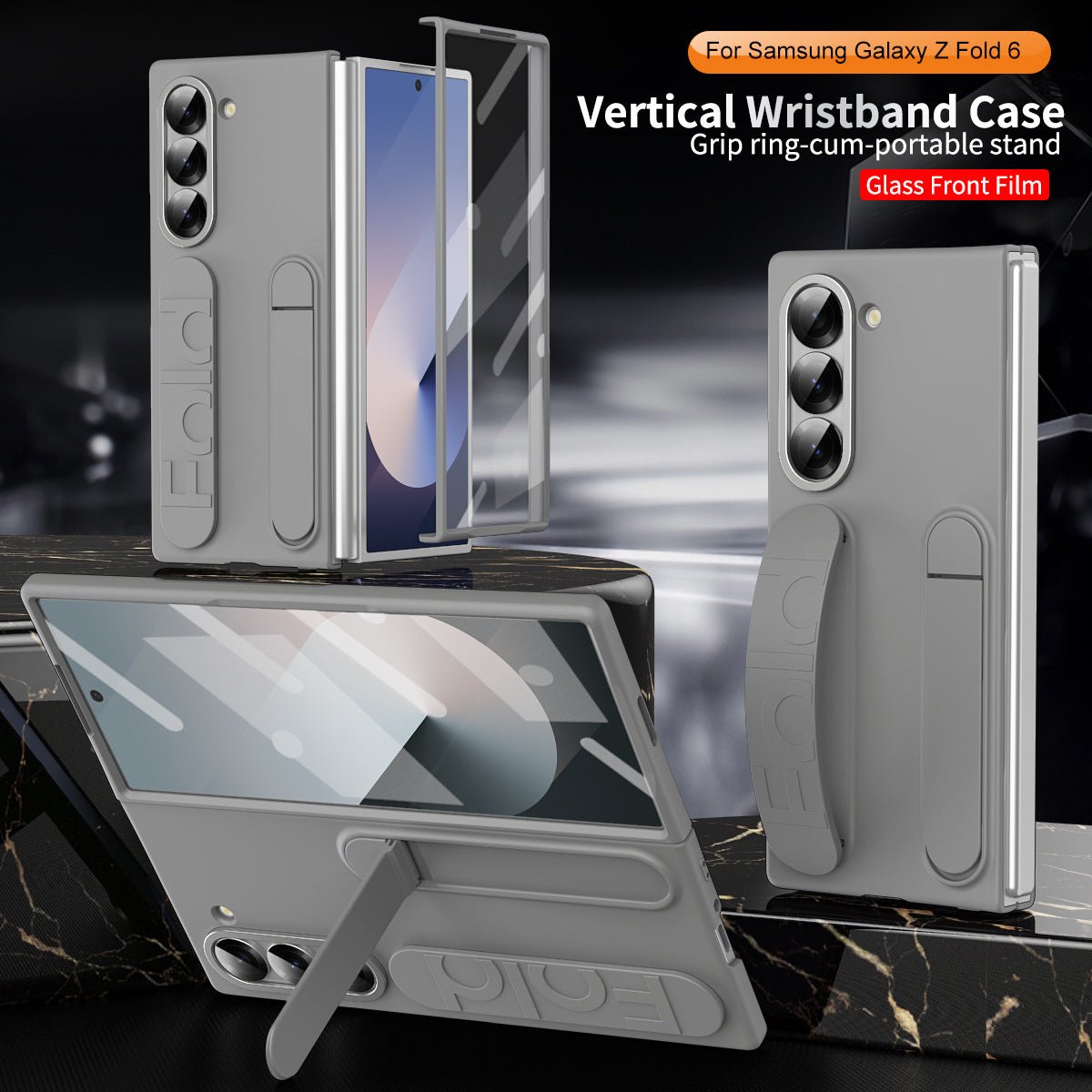 Suitable for Samsung zfold 6 phone case FOLD5 folding official vertical wristband case film integrated anti fall protective case - PhoneStyle