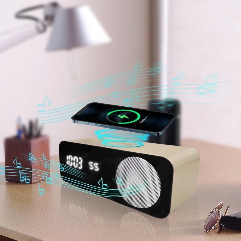 Time display wireless charging Bluetooth speaker compatible clock function thermometer wireless - PhoneStyle