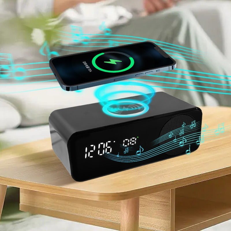 Time display wireless charging Bluetooth speaker compatible clock function thermometer wireless - PhoneStyle