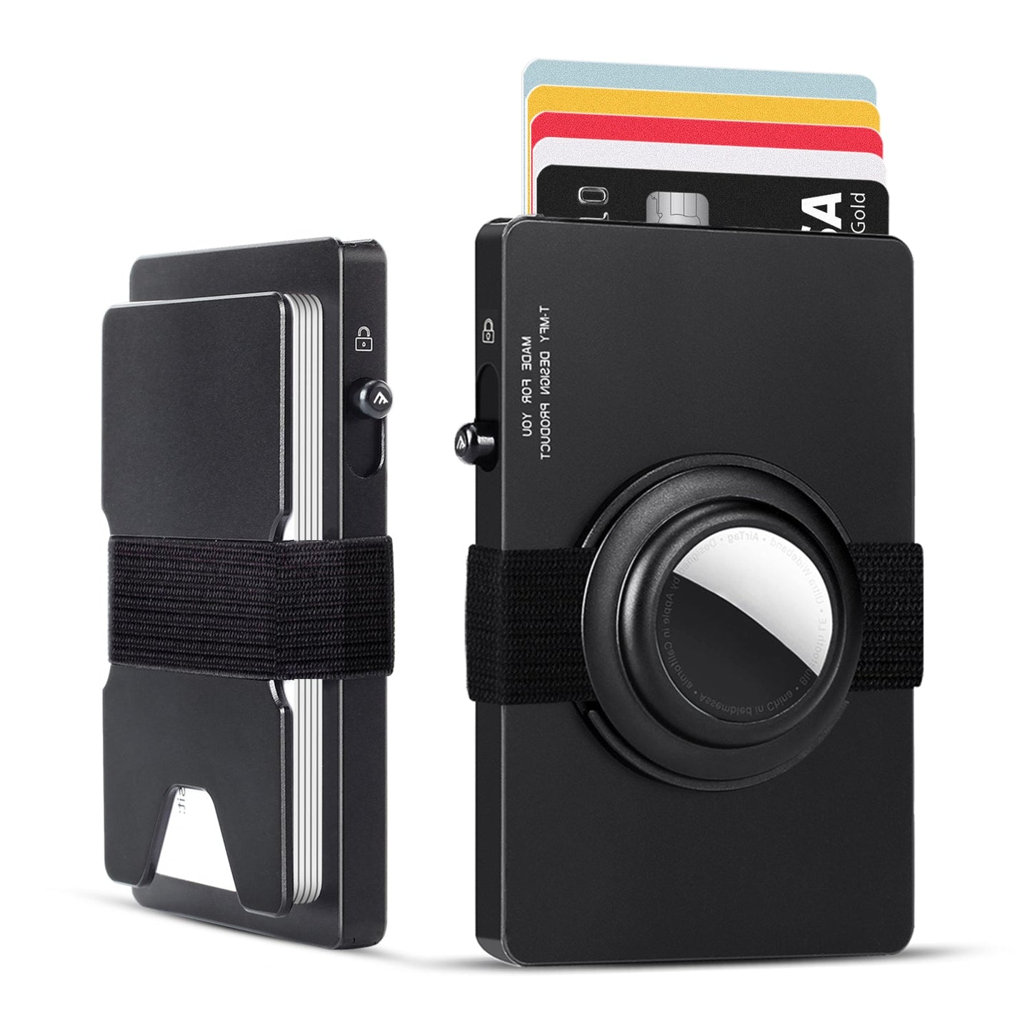 TOYFID All - Aluminum Pop Up Slide Rfid Slim Card Holder Wallet With Airtag Holder - PhoneStyle