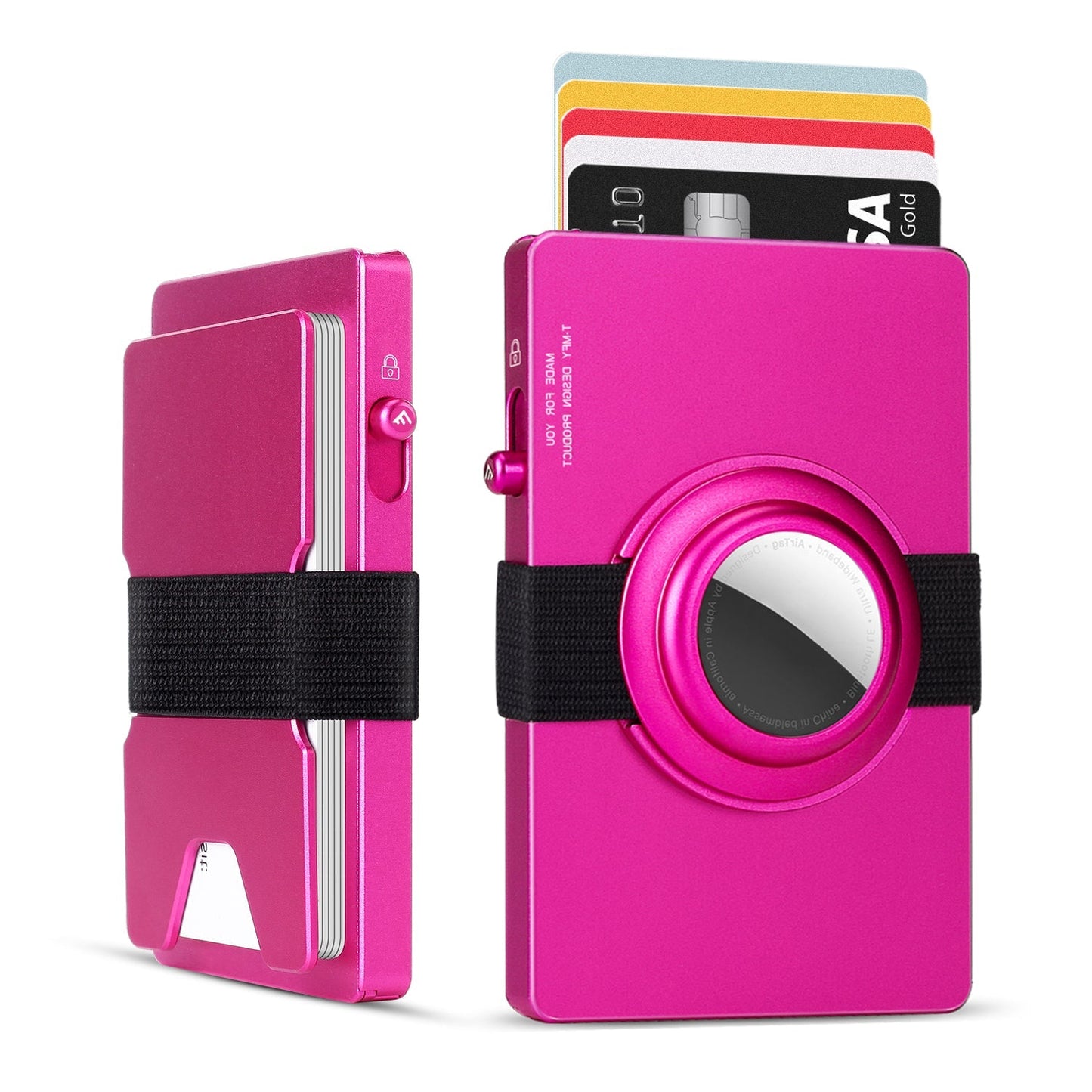 TOYFID All - Aluminum Pop Up Slide Rfid Slim Card Holder Wallet With Airtag Holder - PhoneStyle