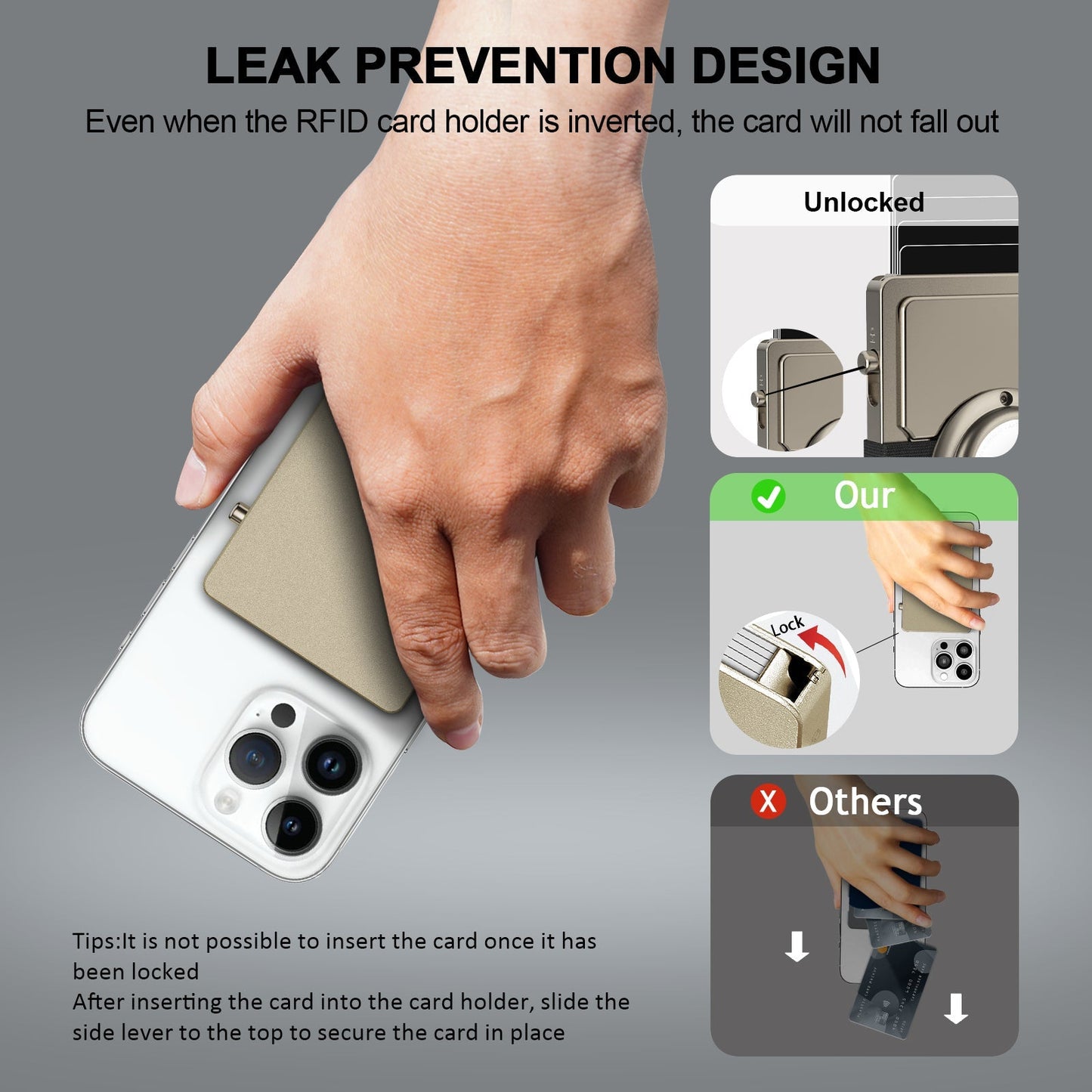 TOYFID All - Aluminum Pop Up Slide Rfid Slim Card Holder Wallet With Airtag Holder - PhoneStyle