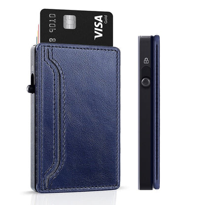 TOYFID Wallet With PU Leather Cover,Aluminum Alloy Pop Up Wallet Holder Card - PhoneStyle