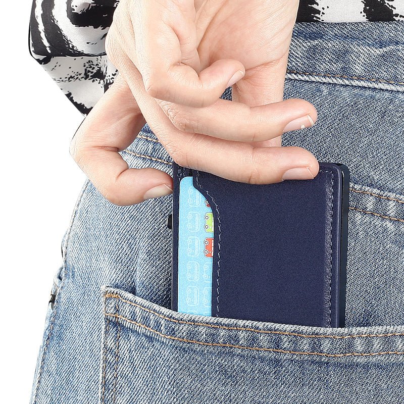 TOYFID Wallet With PU Leather Cover,Aluminum Alloy Pop Up Wallet Holder Card - PhoneStyle