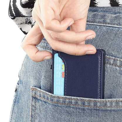 TOYFID Wallet With PU Leather Cover,Aluminum Alloy Pop Up Wallet Holder Card - PhoneStyle